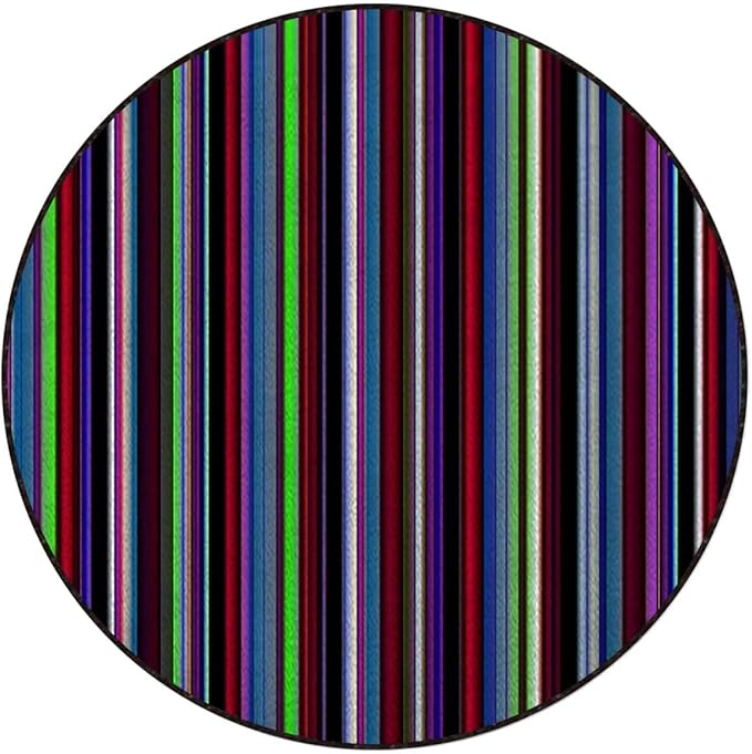 Abstract Round Chair CushionFloor mat thickest Chair Cushion Hardwood Floor Protection mat for Office and Home Computer Chairs Vertical Pattern Modern Colored StripesMulticolor Diameter 35.5 in