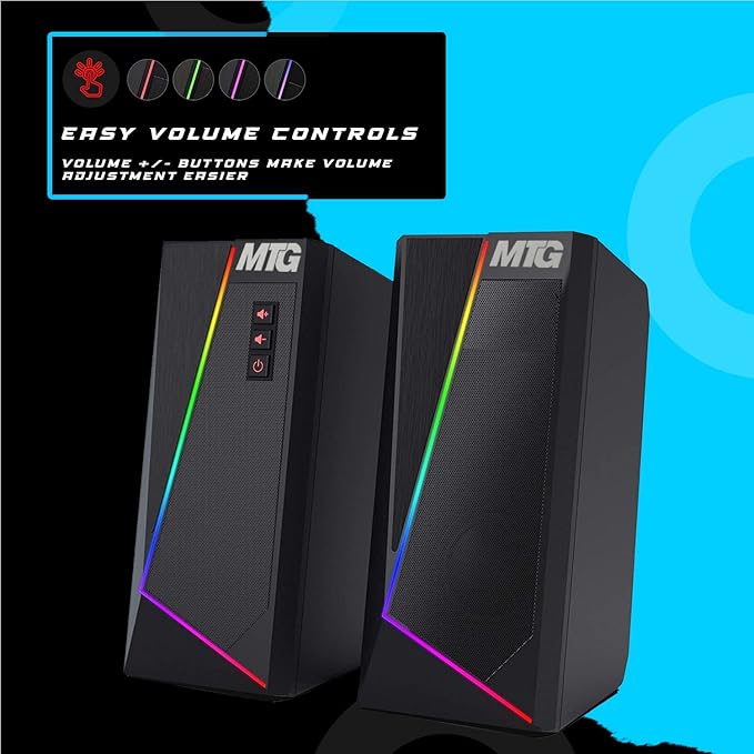 MTG RGB Backlit Mechanical Wired Gaming Keyboard and Mouse Full Anti-ghosting Keys and RGB Stereo Speaker with 6 Colorful LED Modes with RGB Headphone and Webcam for PC Laptop Combo