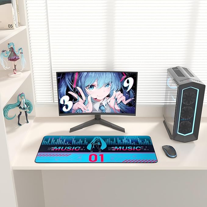 Mouse Pad with Non-Slip Rubber Base 35.4 × 15.7 Hatsune Miku Collaboration Series