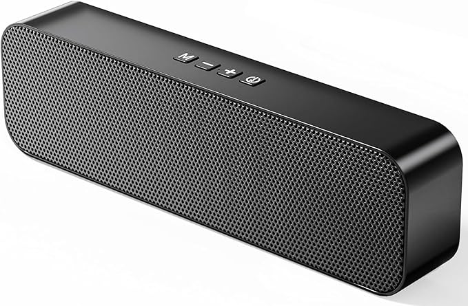 Computer Speakers for Desktop PCRechargeable Bluetooth SpeakerSmall Computer Soundbar with Stereo &amp Bass3.5mm Aux-inTF PortLoud Volume for Web ConferencesTeacherMusic (Black)