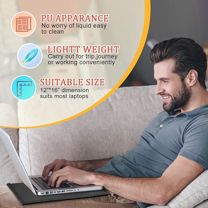 EMF Radiation Shielding Laptop Pad - 12x16 Inch Heat Blocking Mat Anti-Radiation &amp Heat Protection for Laptop Notebook Tablet Use on Lap Office Travel