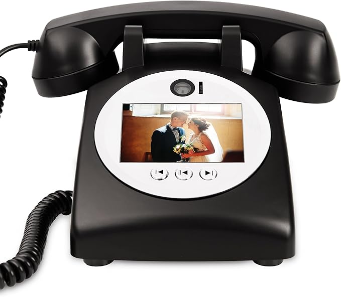 Video Guest Book Audio Guest Book Wedding Phone Record Preserve Your Special Occasions Leave a Message for Wedding Bridal Shower Baby Shower Birthday Graduations Anniversary (Black)