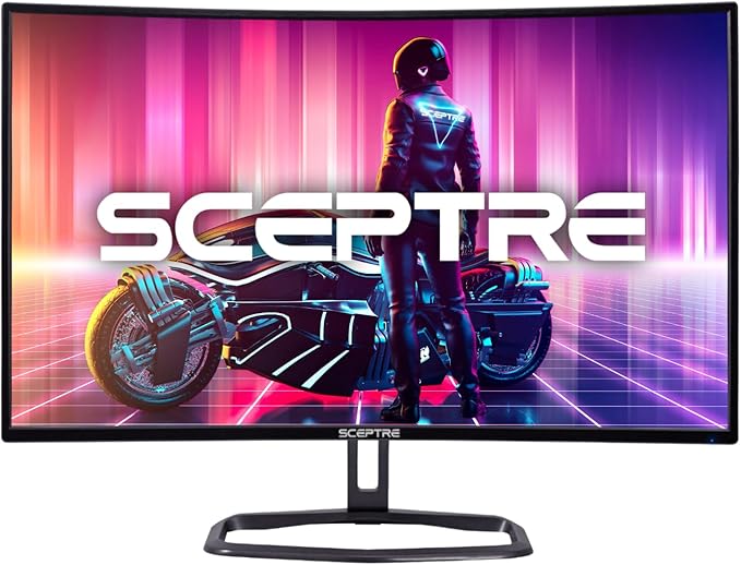 Sceptre Curved 32 FHD 1080p Gaming Monitor Up to 240Hz 1ms 99% sRGB AMD FreeSync Premium Build-in Speakers HDMI x3 Displayport Machine Black (C325B-FWD240)