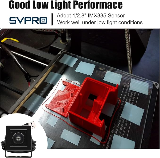 SVPRO 5MP 30FPS USB Camera IMX335 Sensor Fisheye Webcam for 3D Printer Laser Engraver Machine Vision Industrial Camera Security Monitoring(M12 Lens USB Plug &amp Play for Windows/Mac/Linux/Andro