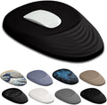 Black Ergonomic Mouse Pad Wrist Support Mouse Pad with Wrist Rest Memory Foam Massage Design &amp Non-Slip PU Base Cute MousePads for Pain Relief Desk Office Home