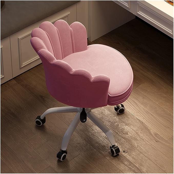 Adjustable Office Computer Chair with Armrest Office Chair Office Pink Study Home Game Chair Swivel Lift Bedroom Chair(Gray-Silver)