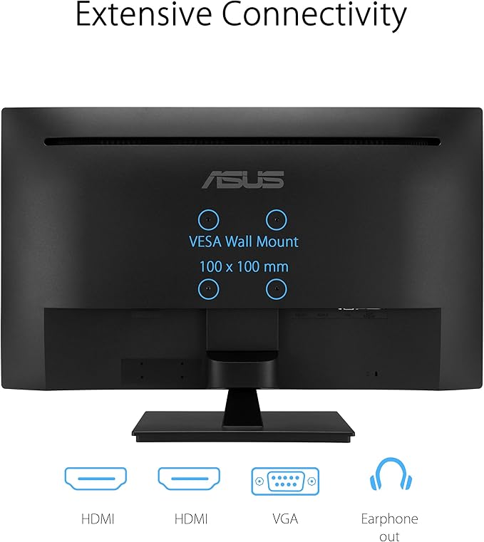 ASUS 32 Inch 1080P Monitor (VA329HE) - Full HD IPS 75Hz Adaptive-Sync Eye Care Low Blue Light Flicker Free HDMI VGA Wall Mountable Tilt Adjustable Black