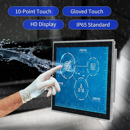 17 inch Android 11 Industrial Embedded Interactive Touchscreen Monitor Capacitive Multi-Touch Tablet with Front IP65 Monitor RAM 4G &amp ROM 32G WiFi &amp BT HD-MI-Out &amp USB Ports