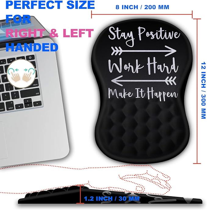 Mouse Pad Wrist Support Ergonomic Mouse Pad with Massage Dot Comfortable Computer Mouse Pad for Laptop Wrist Rest Pain Relief Mousepad with Non-Slip PU Base for Office &amp Home 12 x 8 in