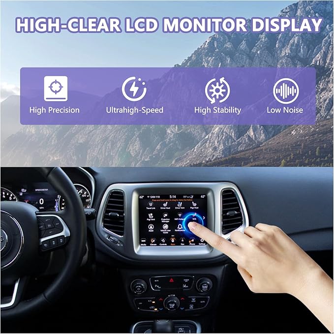 New Replacement 7 Uconnect LCD Display with Bracke LCD Monitor Digitizer Radio Navigation Fit for Jeep Compass 2017-2020 TDO-WXGA0700K00033-V2 TDO-WXGA0700K00057-V1 LMB-K00057BL