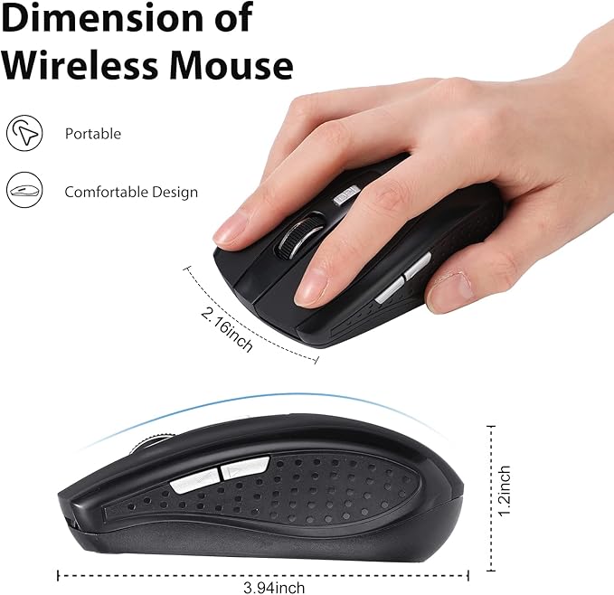 Macarrie 20 Pack Wireless Mouse for Laptop 1200dpi Wireless Computer Mouse Bulk with 6 Buttons Included USB Receiver Compatible with Windows Pc Computer