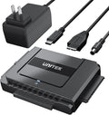 Unitek USB C to SATA 6Gbps IDE Adapter External Hard Drive Converter Kit for Universal 2.5/3.5 inch HDD/SSD Hard Drive Disk DVD-ROM/CD-ROM/CD-RW with USB C Connector &amp 12V/2A Power Adapter