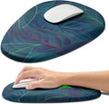 Hokafenle Ergonomic Mouse Pad Wrist Support with Stepped-Wedge Design Wrist Rest Pain Relief Mousepad Filled with Memory Foam Carpal Tunnel Mousepad for Wireless Mouse(12x8 inch Green Leaves)