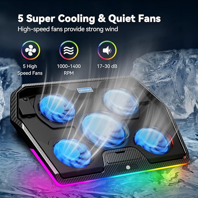 TECKNET Laptop Cooling Pad 12-15.6 Laptop Cooler