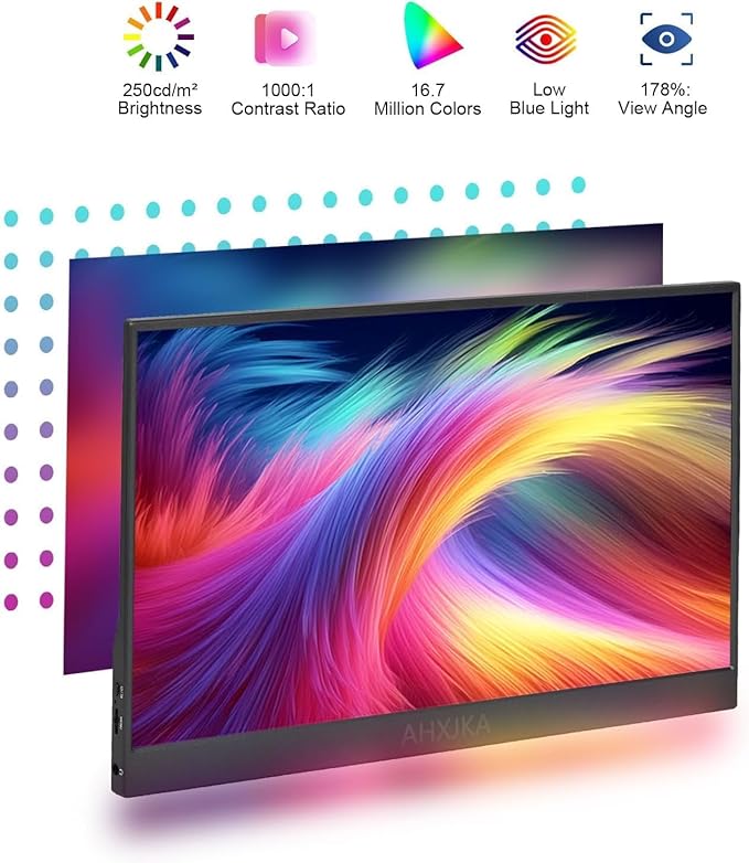 14 Portable Touchscreen Travel Monitor 1920 * 1200P IPS/HDR Laptop Screen Extender for Gaming and Computer Display Compatible with Laptop PC Phone PS4/PS5 Switch