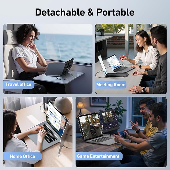 Vixtan 1.3lbs Ultra-Light Laptop Screen Extender 14 FHD 1080P Portable Dual Monitor Ultra-Thin Plug &amp Play for 13-17 Laptops