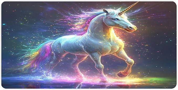 XXL Gaming Mouse Pad Animal Cute Unicorn XXL Gaming Mouse Pad Large Desk Mat Protector for Desktop Anti-Slip Rubber Extended Computer Keyboard Mat Writing Pad for Work Office 15.7 * 35.4 inB-397