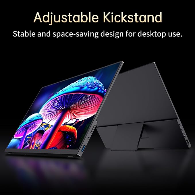 Portable Monitor OLED 4K 3840×2400 14 Ultra Slim Travel Monitor 400+ Nits |100% DCI-P3 | 1000000:1 Contrast HDMI USB C External Monitors for Laptop Mabook PC