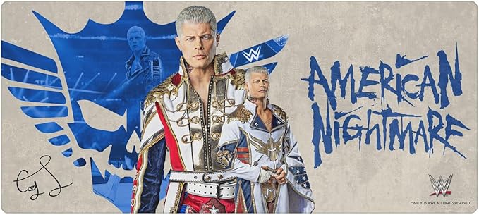 Head Case Designs Officially Licensed WWE Superstar Graphics &amp Signature Cody Rhodes 37.4 x 15.75 x 0.16 inches (900 x 400 mm) - XL Gaming Office Desk PC Keyboard Mouse Mat Pad