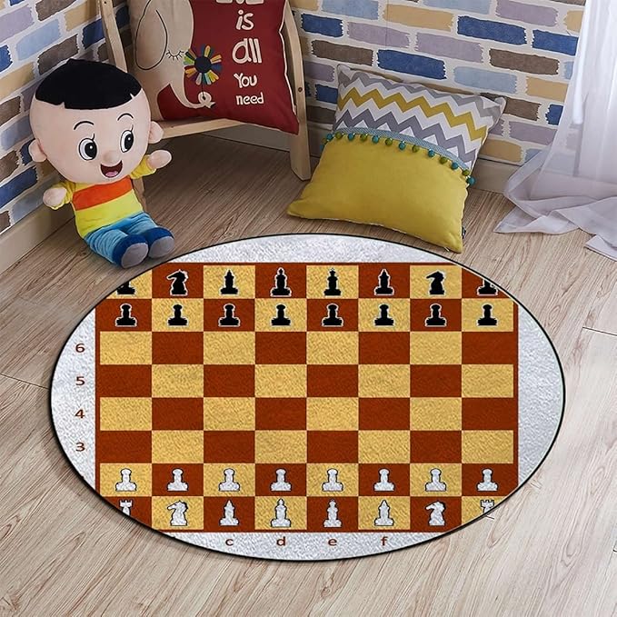 Poker Tournament Hardwood Floor Gaming Chair Mat Round Floor Mats for Office Chair Desk Chair Anti Slip Floor Protector for Rolling Chair Board Game Opening Position onBrown Black Diameter 39.3 in