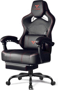 VITESSE Big and Tall Gaming Chair 400lb Weight Capacity with Footrest Ergonomic Video Game Chair for Adults with Oversized Headrest and Lumbar Pillow Computer Chair Gaming for Office (Black+Red)