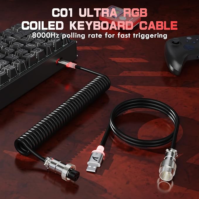 ATTACK SHARK X68MAX HE 60% Wired Magnetic Switch KeyboardFull Aluminum CNC0.005mm RT Accuracy8KHz Rapid Trigger Mechanical Gaming KeyboardAdjustable ActuationRGB Coiled Cable for FPS GamesBlack