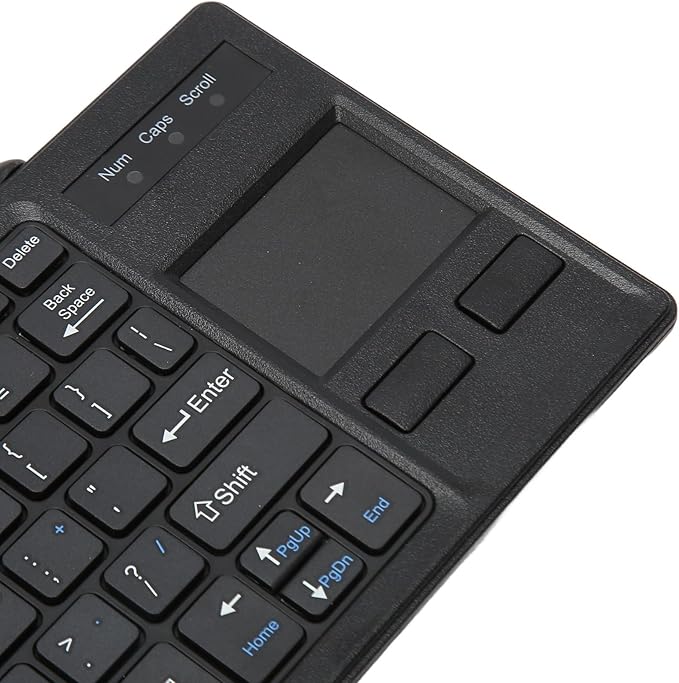 Wired Keyboard with Trackpad Ultra Thin Touch Keyboard with X Scissors Key Built in USB Hub Compact Mini Industrial Keypad for Food Service Marine Medical