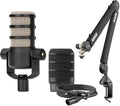 Rode PodMic Dynamic Broadcast Microphone with PSA1+ Microphone Boom Arm WS14 Pop Filter and Premium XLR Cable (Black)