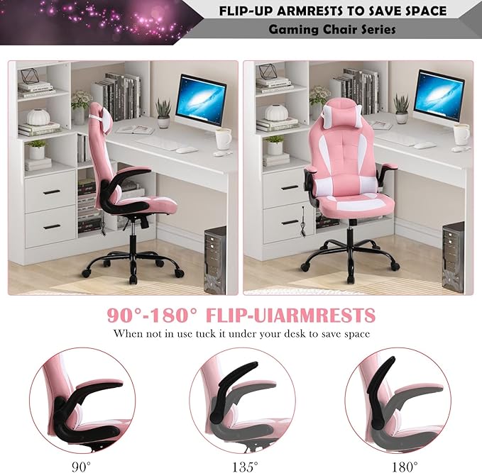Massage Gaming Chair for Adults PC Chair Silla Gamer Chair Gaming Chair Cheap Game Chair Ergonomic Desk Chair with Headrest Lumbar Support High Back Video Game Chairs for Kids Ages 8-12