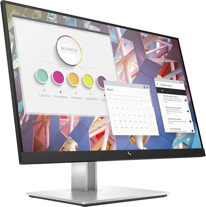 HP EliteDisplay E24 G4 24 Inch IPS LED Backlit FHD 1920 x 1080 Blue Light Filter HDMI VGA DisplayPort Monitor (Renewed)