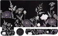MOSISO Keyboard Mouse Pad Set Large Gaming Mouse Pad&ampKeyboard Wrist Rest&ampMouse Wrist Rest&ampCoaster Ergonomic Non-Slip Retro Flower Floral Mousepad with Raised Memory Foam for Home Office