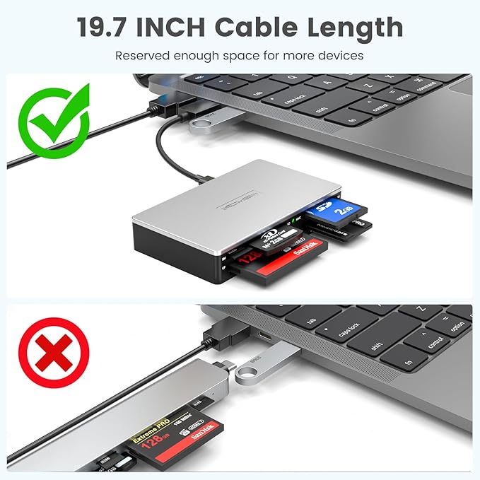 SmartMedia Card Reader Writer All-in-1 USB Universal Multi Card Adapter Slim Hub Read Smart Media xD SD SDHC SDXC UHS-I MMC MS Pro Duo CF MD Camera Flash Memory Cards For Windows Mac Linux