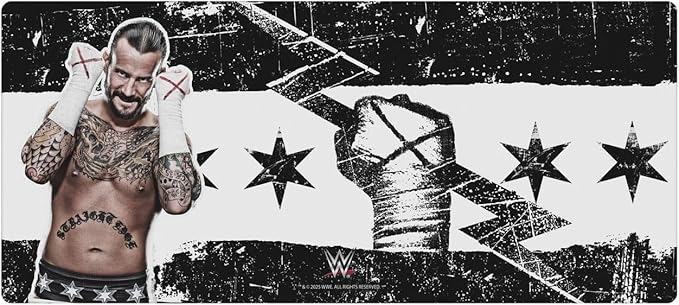 Head Case Designs Officially Licensed WWE Graphics CM Punk 37.4 x 15.75 x 0.16 inches (900 x 400 mm) - XL Gaming Office Desk PC Keyboard Mouse Mat Pad