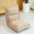 Floor Chair Folding Gaming Chair with Back Support 42 Adjustable Positions Lazy Sofa Lounge for Playing Reading Meditating Room Recliner for Adults Kids(/Khaki)