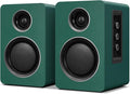 Computer Speakers for Desktop PC Active Bookshelf Speaker with 3‘’ Carbon Fiber Woofer and Silk Film Tweeter Supports Bluetooth 5.3 USB-C AUX/RCA Input for Record Player TV - Green Stereo Set
