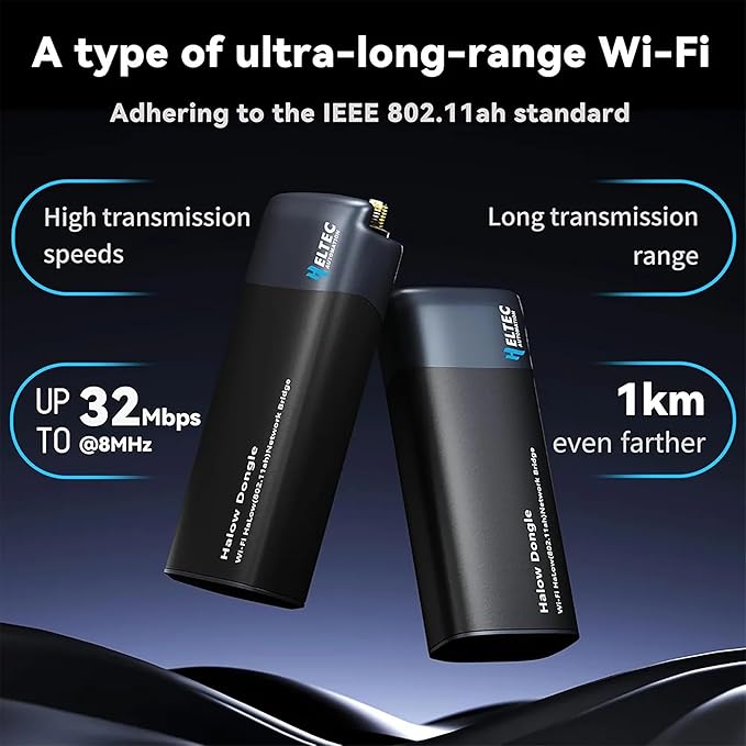 Heltec Wi-Fi HaLow Dongle 1KM Ultra-Long-Range USB Type-C Low Power Consumption Wireless Network Bridge IEEE 802.11ah 902-928MHz Supported Wi-Fi and Ethernet (AP Mode)