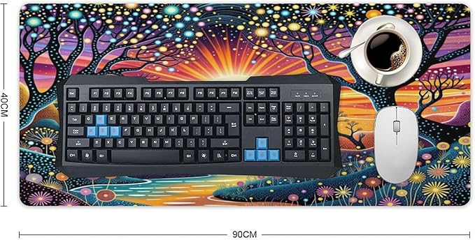 Tree of Life Mouse Pad Gaming Mousepad 36 x 16 Inch Large Desk Mat Keyboard Pads Extend Long XL Mouse Mat with Non-Slip Base Desk Accessories for Home Office Keyboard Mouse