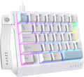 A.JAZZ AK029 Wired 29 Keys One-Handed RGB Gaming Keyboard with 8000HZ0.01mm RT Magnetic Switches Adjustable ActuationHotswappable Mechanical KeyboardAluminum PlateWeb Driver for Gamers-White