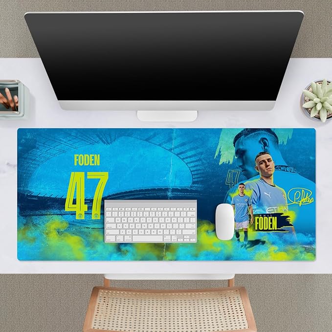 Head Case Designs Officially Licensed Manchester City Man City FC Foden Crest Kits &amp Players 37.4 x 15.75 x 0.16 inches (900 x 400 mm) - XL Gaming Office Desk PC Keyboard Mouse Mat Pad