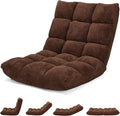 ARLIME Adjustable Floor Chair 14-Position Lazy Sofa Chair with Back Support &amp Thick Padding Portable Foldable Floor Couch for Adults Kids Use in Bedroom Living Room Home Theater (Coffee)