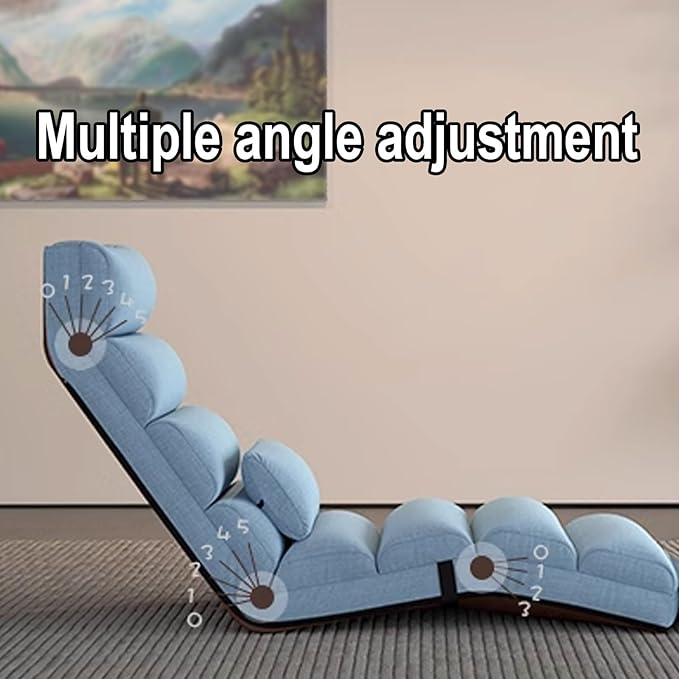 Floor Seating Adjustable Head Waist and Legs Foldable Floor Lazy Sofa with Pillow No Need to Assemble Gaming Chair Floor for Home Office Reading(Purple)