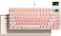 Womier SK80 75% Foundation Mechanical Gaming Keyboard with Color Multimedia Display Pink Creamy Keyboards Jelly Keycaps Hot Swappable RGB Wired Key Board Pre-lubed POM Switch for Mac/Win Pink