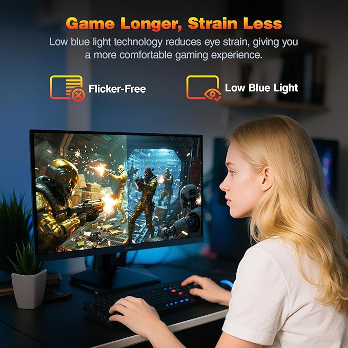 KOORUI 24.5 Inch Gaming Monitor 200Hz 1ms FHD(1920 * 1080p) IPS Display HDR400 90% DCI-P3 Color Gamut with Adaptive Sync HDMI &amp DP Port Black G2511P
