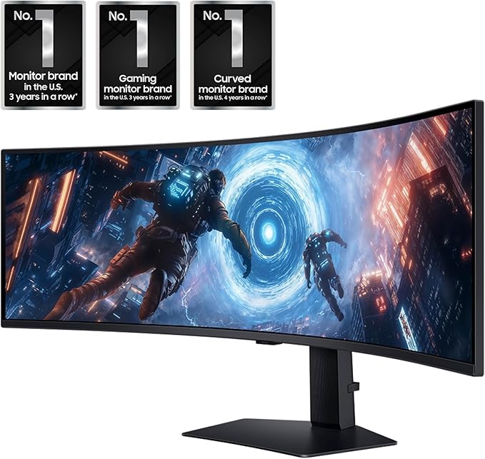 SAMSUNG 49-inch Odyssey G9 (G91F) DQHD 144Hz Curved Gaming Monitor Ultra-Wide 32:9 Screen DisplayHDR 600 AMD FreeSync™ Premium Pro Ergonomic Stand LS49FG910ENXZA 2025