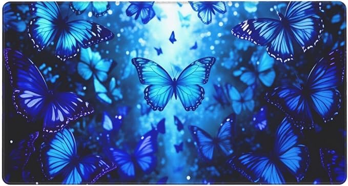Butterflies Desk Cover MatExtended Large Mouse PadComputer Laptop Mat Desk Decor for Office Game Home 30x16 Inch