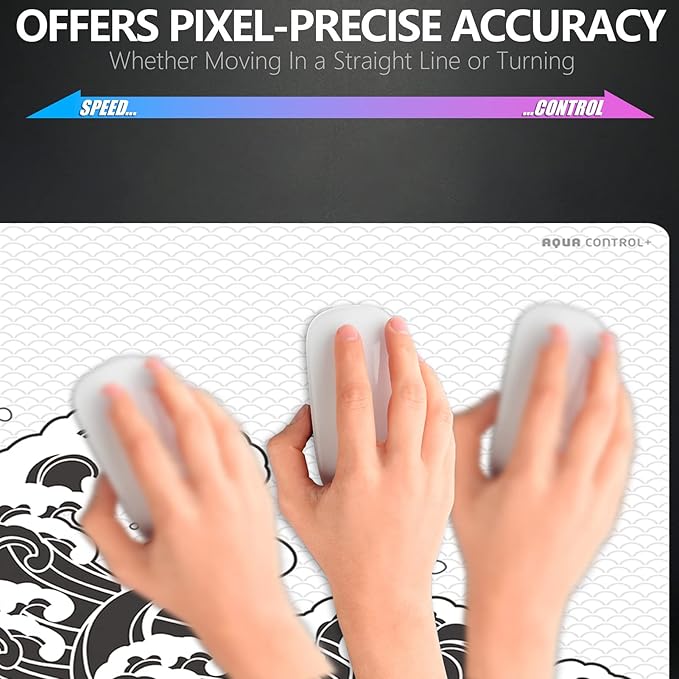 X-Raypad Aqua Control Plus Wave Gaming Mouse Pad Ultra-High Precision Mouse Pad with Perfect Speed and Control Capability Consistent X and Y Glide Designed for Fps Players with Low DPI Requirements