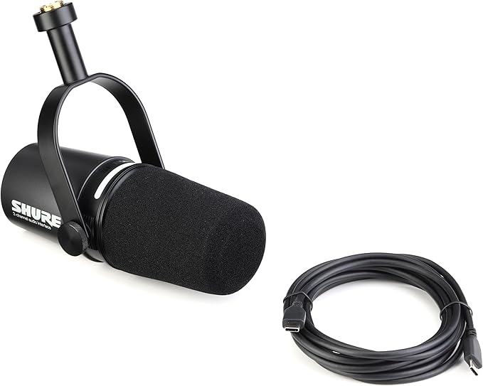 Shure MV7i Smart Microphone with Built-in Audio Interface and Deluxe Articulating Desktop Mic Boom Stand - Podcast Mic with 2 Channels XLR and 1/4 USB-C for Mac/PC/Phone and Advanced DSP Features
