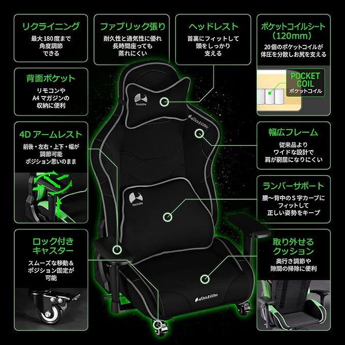 Bauhutte GX-570-BU Gaming Floor Chair