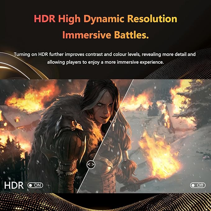 24 Inch Curved Gaming Monitor 180Hz Immersion MPRT 1ms99% sRGB HDR FHD1080P Computer Monitor FreeSync HDMI DP PortsFrameless HDR10 Eye Care VESA Mount75*75mm Ideal for Gaming Work