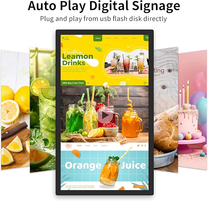 15.6 Digital Signage Displays 10000 mAh Capacitive Touch Screen Advertising Display with HDMI-in All in One LCD Commercial Monitor Player with Android 11(4+64GB)
